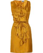 M Missoni Ruffled Silk-twill Dress - Lyst