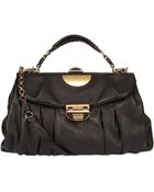 Nina Ricci Pleated Calfskin Top Handle - Lyst