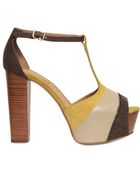 See By ChloƩ 120mm Printed Leather and Canvas Sandals - Lyst