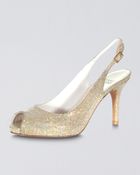 Stuart Weitzman Litely Open-toe Slingback, Gold - Lyst