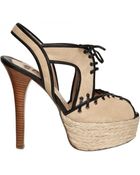 Ernesto Esposito 130mm Suede & Leather Laced Sandals - Lyst