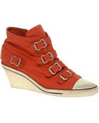 Ash Genial Bis Buckle Low Wedge Trainers - Lyst