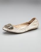 Vera Wang Lavender Bead-toe Ballerina Flat - Lyst