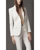 Burberry Fitted Stretch Cotton Jacket - Lyst