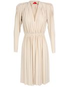 Lanvin Pleated Liquid Jersey Dress - Lyst