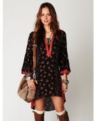 Free People Shapeless Printed Dress - Lyst