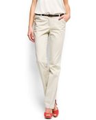 Mango Slim-leg Cropped Trousers - Lyst