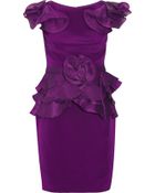 Notte By Marchesa Ruffled Silk-crepe Dress - Lyst