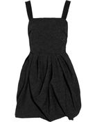 Lanvin Embroidered Bubble-skirt Crepe Dress - Lyst