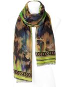 Matthew Williamson Lime Multicolor Printed Scarf - Lyst