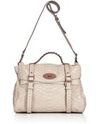 Mulberry Pebbled Beige Snake Print Oversized Alexa Bag - Lyst