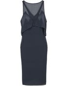 T By Alexander Wang Silk Gauze and Mesh Dress - Lyst