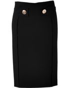 Versace Black Wool Pencil Skirt with Medusa Buttons - Lyst
