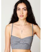 Free People Stretch Gingham Crop - Lyst