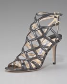 Jimmy Choo Glitter-patent Strappy Sandal - Lyst