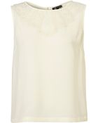 Topshop Pretty Bib Blouse - Lyst