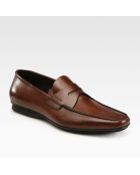 Prada Leather Penny Loafers - Lyst