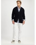 Vince Waffle-knit V-neck Cardigan - Lyst