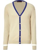 Etro Stone/purple V-neck Cardigan - Lyst