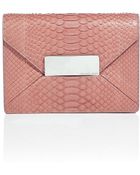 Michael Kors Blush Python Clutch - Lyst
