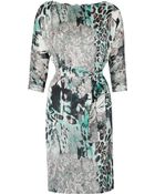 Helene Berman Printed Satin Dress - Lyst