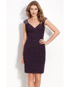 Xscape Beaded Ruched Sheath Dress - Lyst