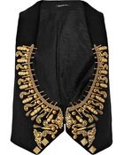 Balmain Embellished Woven Cotton Vest - Lyst
