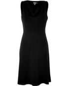 DKNY Black Sleeveless Cowl Neck Dress - Lyst