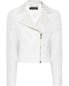 Versace Eyelet-Detailed Quilted Leather Biker Jacket - Lyst