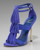 B Brian Atwood Fringe T-strap Sandal - Lyst