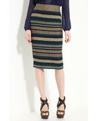 Burberry Prorsum Knit Stripe Skirt - Lyst