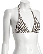 Vix Brown Zebra Long Tie String Halter Bikini Top - Lyst
