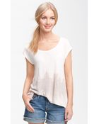Pleione Screenprint Tee with High Low Hem - Lyst
