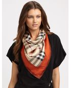 Burberry Silk Brogue Haymarket Scarf - Lyst