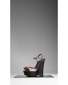 Burberry Rope Wedge Haymarket Sandals - Lyst