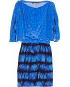 Roberto Cavalli Printed Ruched Silk Crepe De Chine Dress - Lyst