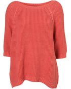 Topshop Knitted Chunky Cable T Jumper - Lyst