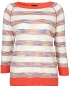 Topshop Knitted Spacedye Stripe Sweat - Lyst
