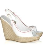 Sergio Rossi Patent Leather Espadrille Wedge Sandals - Lyst