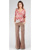 Ella Moss Tapestry Peep Shoulder Top - Lyst