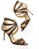 Jimmy Choo Glittered Mesh-inset Sandal - Lyst