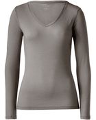 Majestic Taupe V-neck T-shirt - Lyst