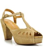 Jeffrey Campbell Cathy - Tan Nubuck Perforated Sandal - Lyst