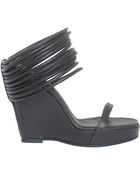 Rick Owens Ringed Ankle-wrap Wedge Sandal - Lyst