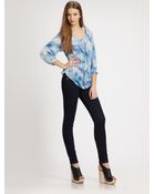 Rebecca Taylor Printed Silk Blouse - Lyst