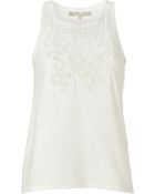 Vanessa Bruno Ecru Embroidered Tank Top - Lyst