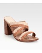 Joie Braided Two-tone Leather Sandals - Lyst