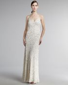 Aidan Mattox Deep-v Beaded Gown - Lyst