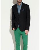 Zara Pique Blazer with Elbow Patches - Lyst