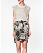 Zara Top With Shoulder Frill - Lyst